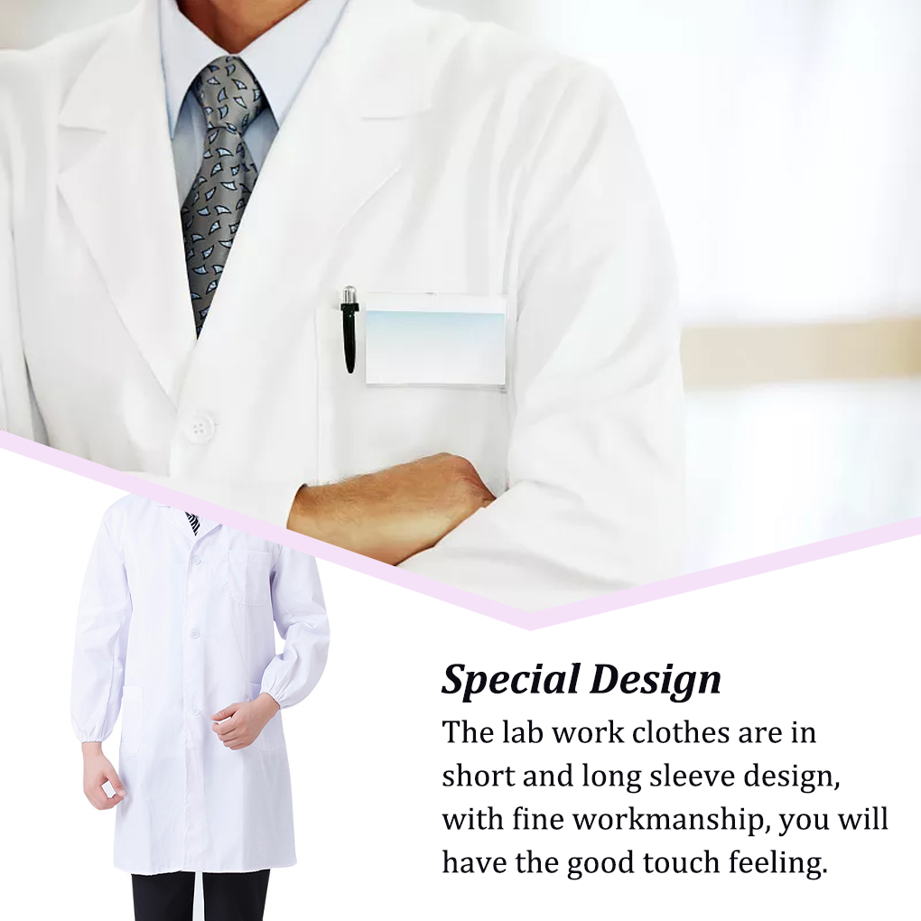 Medical Lab Coats - เสื้อโค้ทกระเป๋าห้องปฏิบัติการแขนยาวชุดสำหรับโรงเรียน