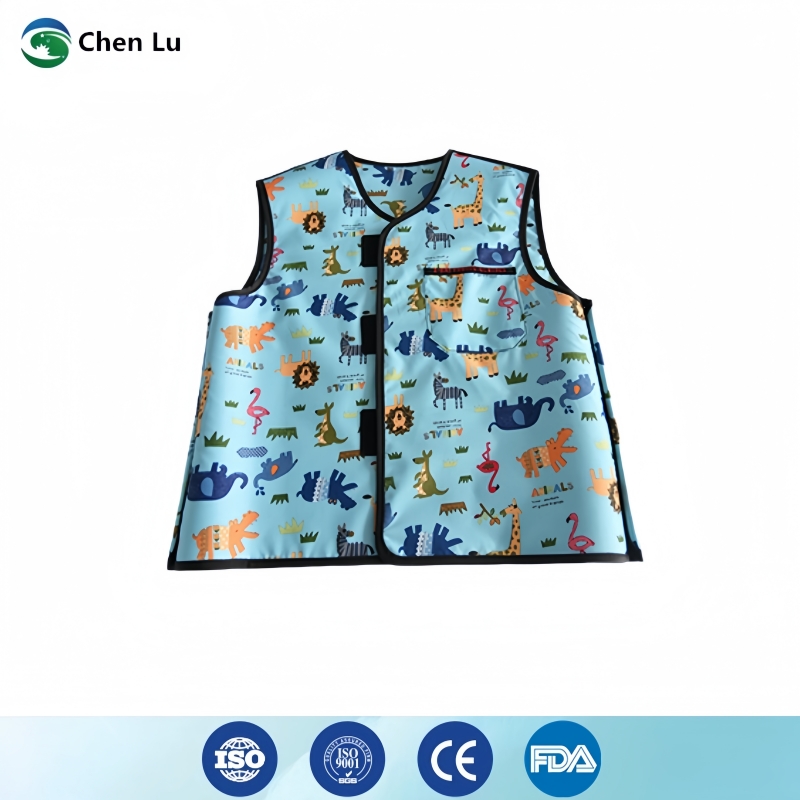 Medical Lab Design - เสื้อกั๊กกันรังสีสำหรับเด็ก หนา 0.5 มม. พร้อมแถบเวลโคร ป้องกันรังสีเอกซ์และรังสีแกมมา