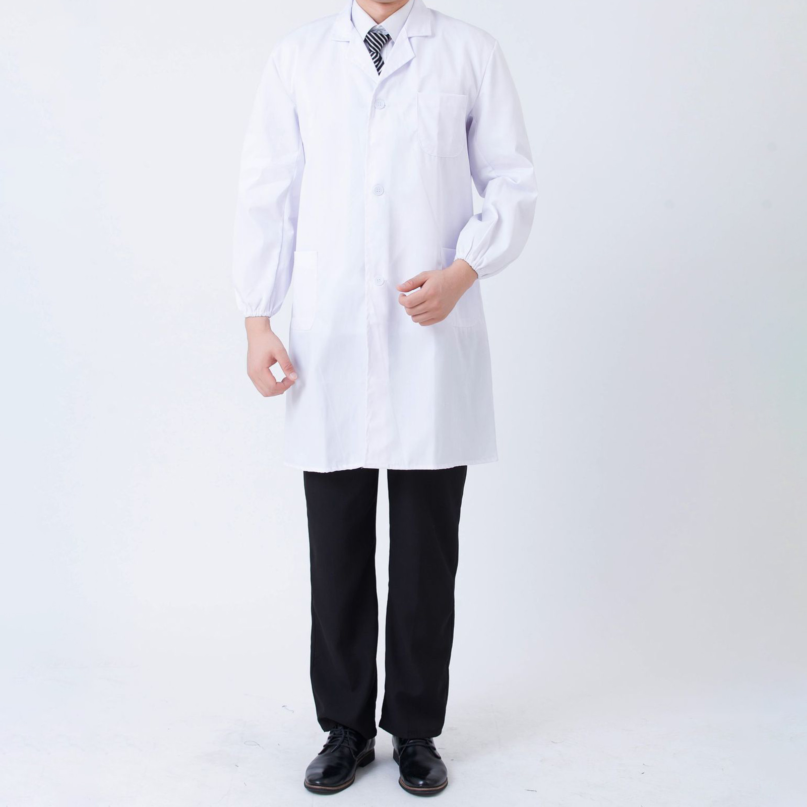 Medical Lab Coats - เสื้อห้องปฏิบัติการสีขาวของนักศึกษาแพทย์พร้อมข้อมือยางยืดออกแบบที่เหมาะกับผิวสําหรับโรงเรียนนักวิทยาศาสตร์โรงพยาบาล