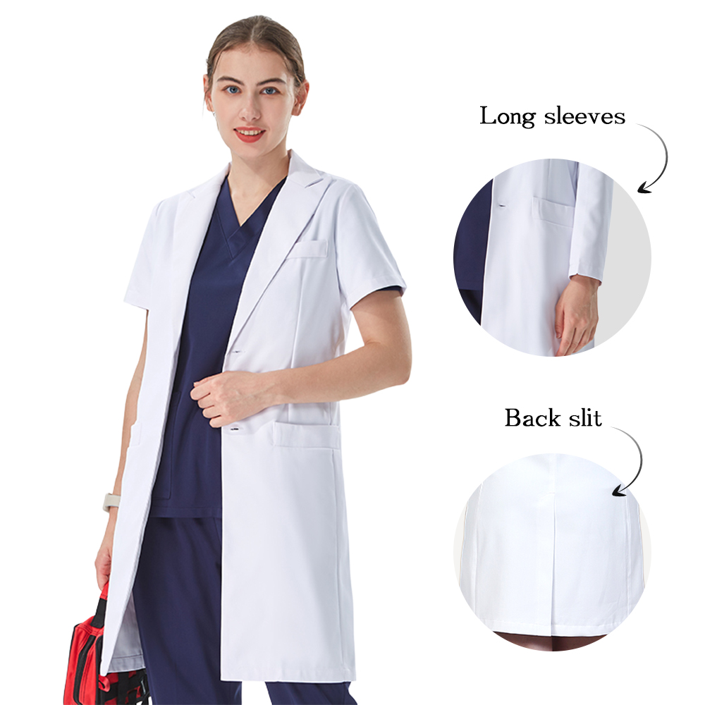 เสื้อกาวน์แพทย์สีขาว คอปก ดีไซ - Medical Lab Coats บทวิจารณ์และราคา